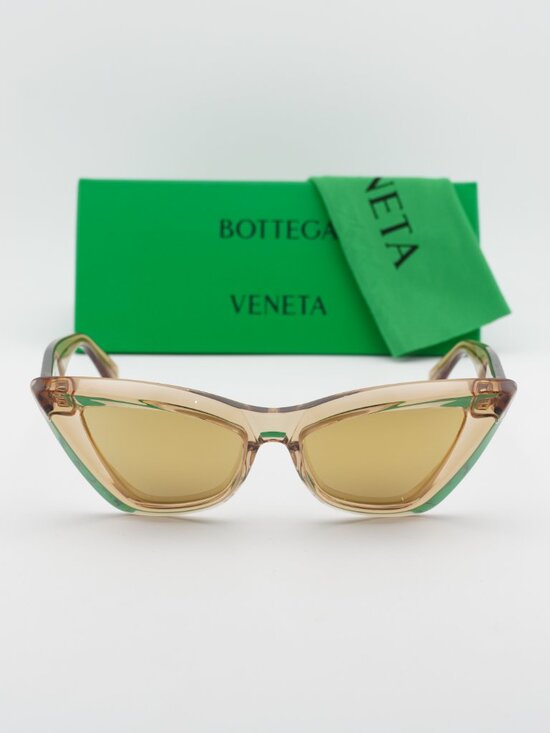 Bottega Veneta BV1101S 007 Cat Eye Sunglasses - Brown / Gold main image 12